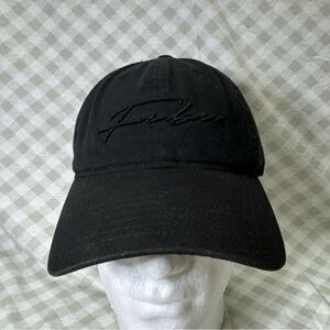 VTG FUBU Script Strapback Hat Cap Black Dad Streetwear Hip Hop 90s Y2K Mens